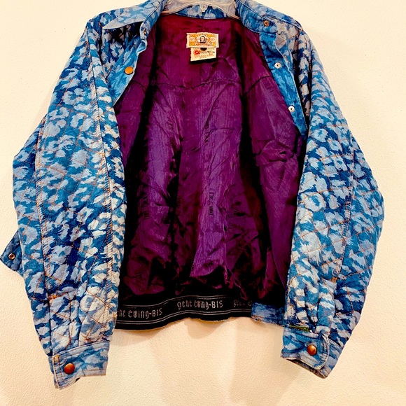 Fabulous Vintage Denim Quilted Cheetah Jacket - Picture 7 of 16